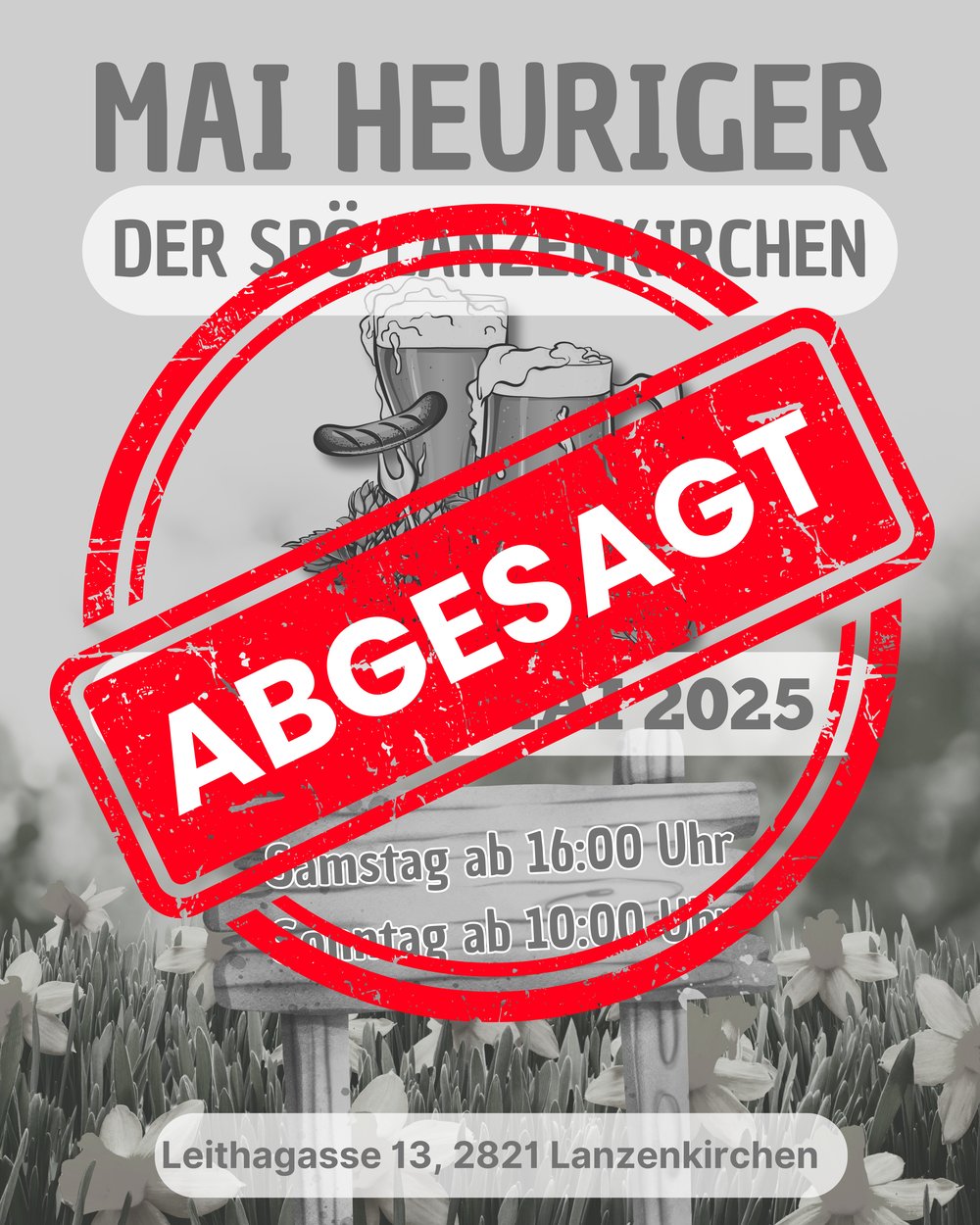 Absage des Mai-Heurigen